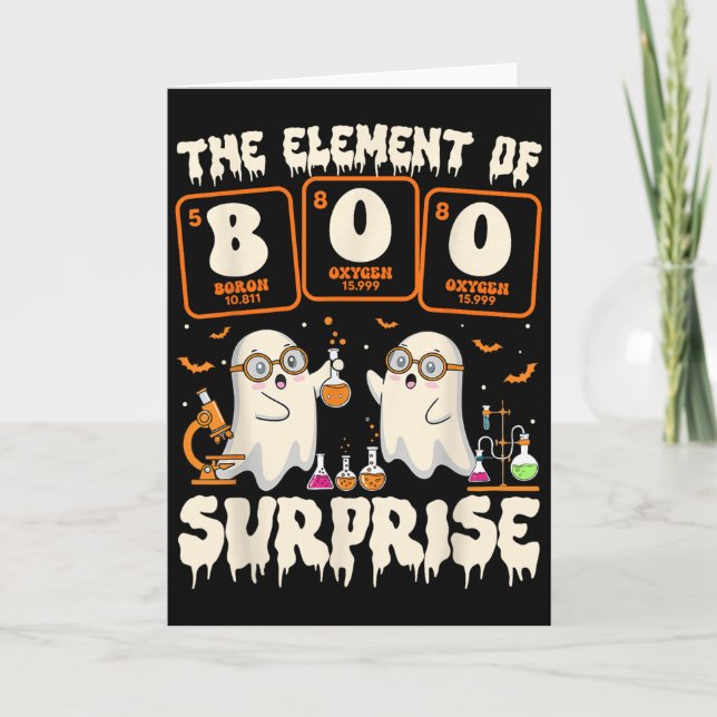 Halloween Science Ghost Lärare Elementet Av Förvån Kort (Framsida)