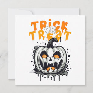 Halloween-scoky Pumpkin Design Bus eller godis Inbjudningar
