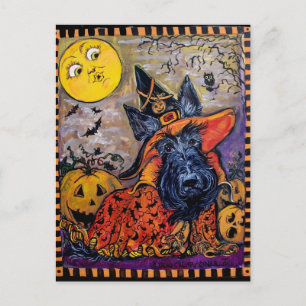 Halloween Scottie Vykort