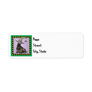 Halloween Scottish Terrier-etikett Returadress Etikett