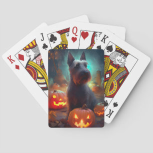 Halloween Scottish Terrier med pumpkins Scary Casinokort