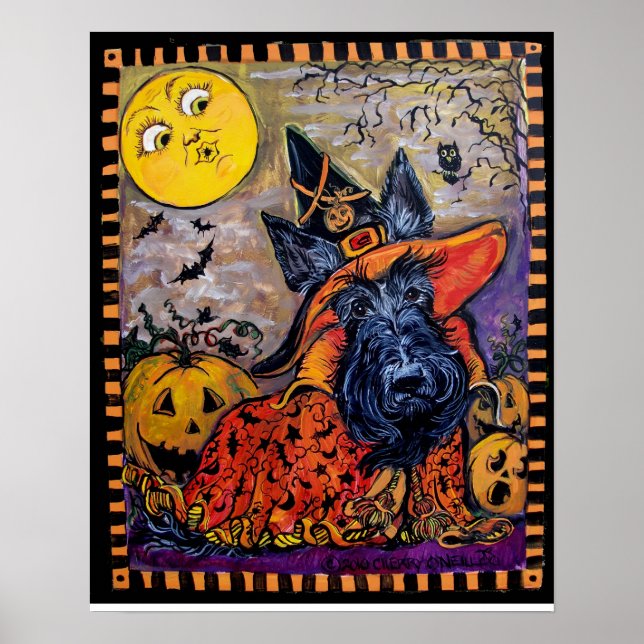 Halloween Scottish Terrier Poster (Framsidan)