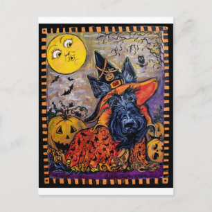 Halloween Scottish Terrier Vykort