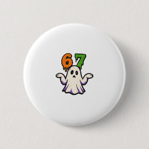 Halloween Scp 67 Sött Spöke Meme Six Seven Dräkt Knapp