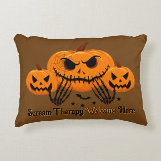 Halloween Scream-terapi välkommen här Prydnadskudde