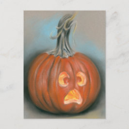 Halloween Screaming Jack o lantern Pumpkin Pastel Vykort
