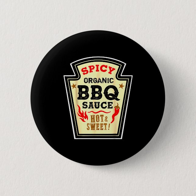 Halloween Scy Bbq Sauce Funny Food Costume Men Wom Knapp (Framsida)