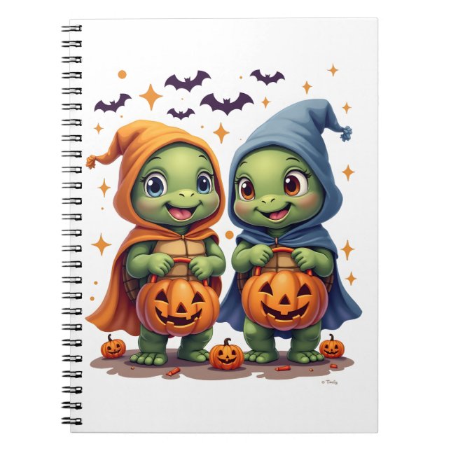 Halloween Sea Turtle Ghost Turtles T-Shirt Anteckningsbok (Framsidan)