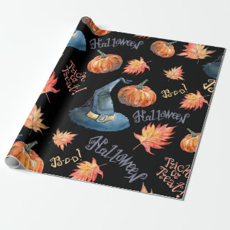 Halloween seamless pattern with halloween pumpkin, presentpapper