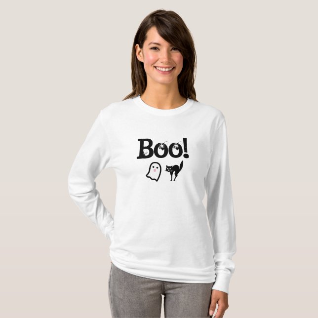 Halloween Season Boo TShirt T Shirt (Hel framsida)
