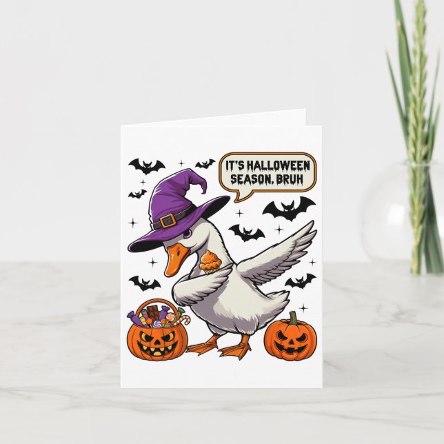 Halloween Season Bruh Funny Goose Costume Spo Kort (Framsida)