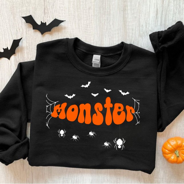 Halloween season sweatshirt, spooky retro season t shirt (Retro lettering, with beautiful spider webs.)