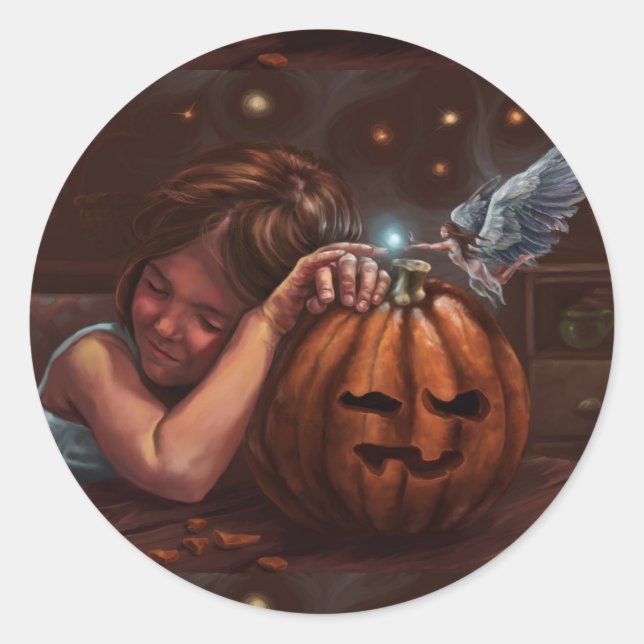 Halloween-segen Runt Klistermärke (Framsida)