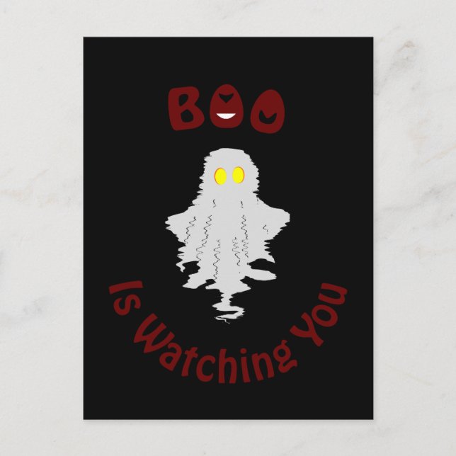 Halloween Semesterkort | Boo iakttar Dig Helg Vykort (Framsida)