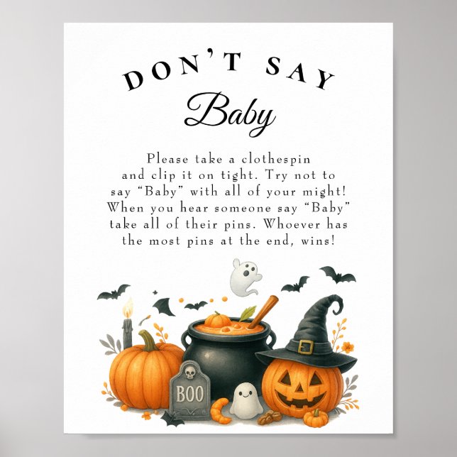 Halloween sent på kvällen dagstidningar Baby Showe Poster (Framsidan)