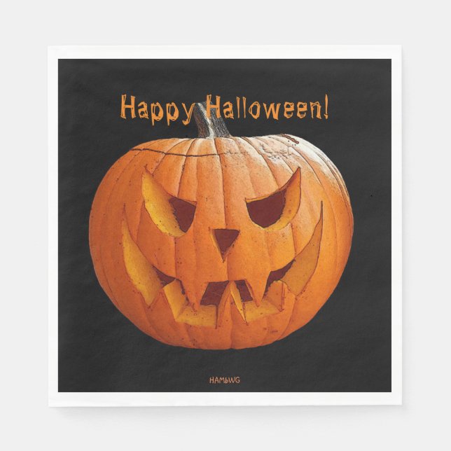 Halloween servett orange Jack-O-Lantern HAMbWG (Framsidan)