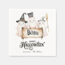Halloween-servetter med söta häxor