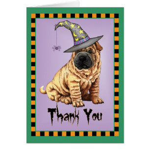 Halloween Shar-Pei Tack-kort OBS Kort