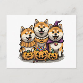 Halloween Shiba Inu Hundar Vykort