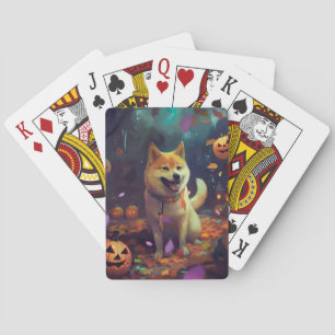 Halloween Shiba Inu med påsar Casinokort