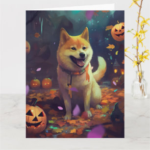 Halloween Shiba Inu med påsar Kort