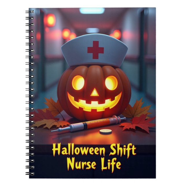 Halloween Shift Nurse Life Anteckningsbok (Framsidan)