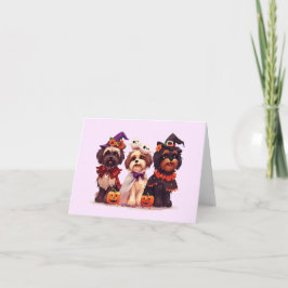 Halloween Shih Tzu Hundar Helgkort