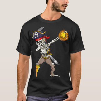 Halloween Shirt Dabbing Pirat Skeleton Softball S T