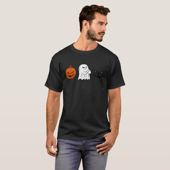 Halloween Shirt Manar Women Cute Ghost Pumpkin T (Hel framsida)