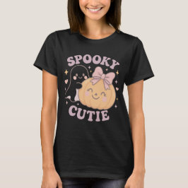 Halloween Shirt med Rosa Bow Pumpkin och Ghost | C T Shirt