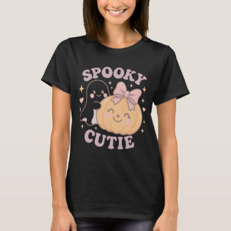 Halloween Shirt med Rosa Bow Pumpkin och Ghost | C T Shirt