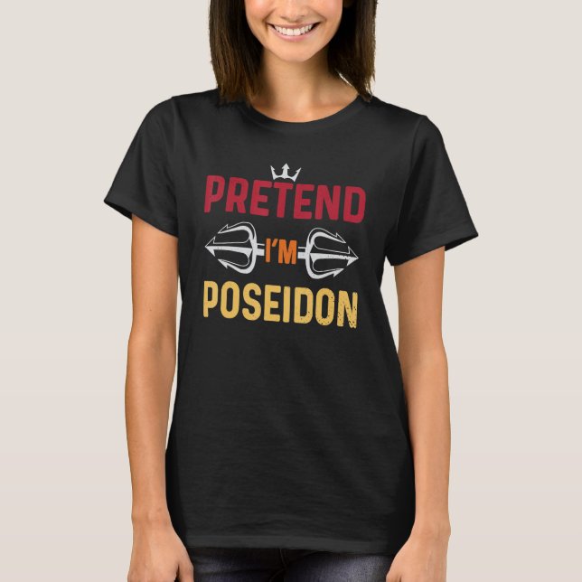 Halloween Shirt pretene Im Poseidon Costume Grekis T (Framsida)