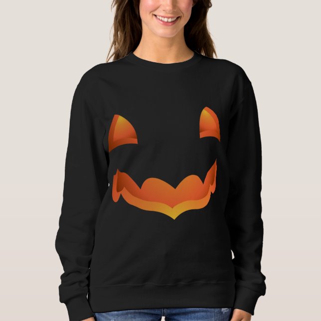 Halloween Shirt Pumpkin Costume Sweatshirt T Shirt (Framsida)