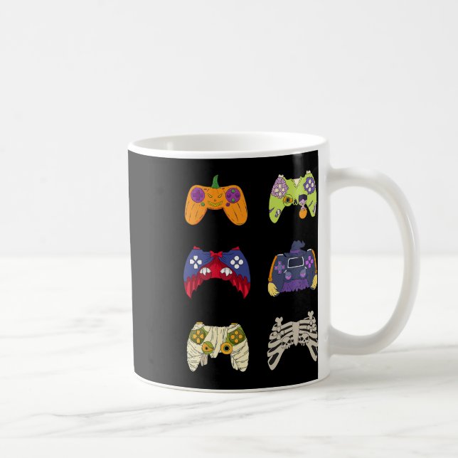 Halloween Shirt Skeleton Zombie-spelkontroll Kaffemugg (Höger)