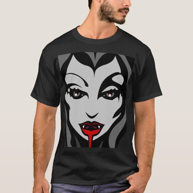 Halloween Shirt Spooky Vampire Unisex Shirt Tee (Framsida)