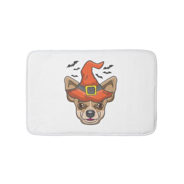 Halloween Shirt Witch Chihuahua Costume Gift Badrumsmatta (Framsidan)