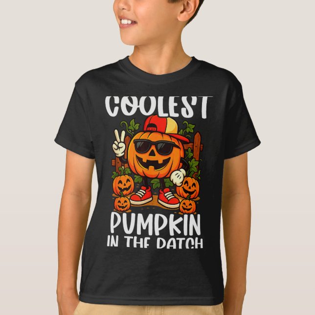 Halloween Shirts Boys And Kids Coolest Pumpkin In  T Shirt (Framsida)