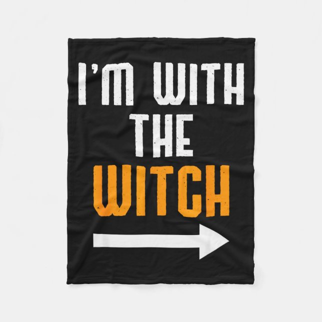 Halloween Shirts For Men I'm With The Witch Funny  Fleecefilt (Framsidan)