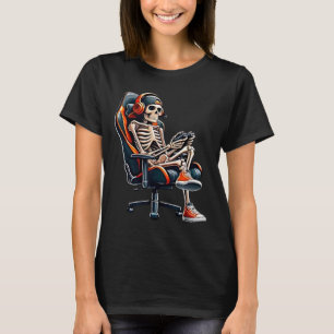 Halloween Shirts Skeleton Gamer Video Gaming T Shirt
