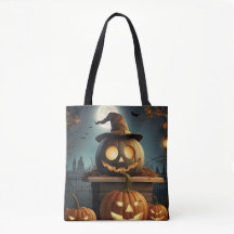 Halloween shopping bag. Bus eller godis.