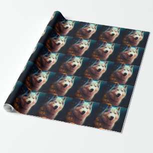 Halloween Siberian husky med påssjuka Presentpapper