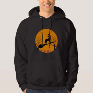 Halloween Siberian husky Witch Scary Måne Funny H Hoodie