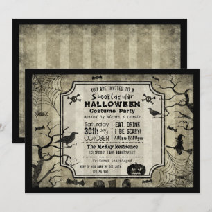 Halloween Silhouette Costume Party-inbjudan Inbjudningar