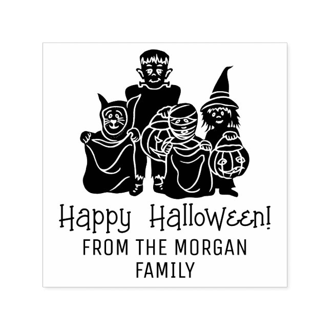 Halloween-silhuett God Halloween önskar Självfärgande Stämpel (Design)