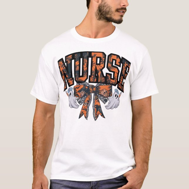 Halloween Sjuksköterska Coquette Bow Fall Classic  T Shirt (Framsida)