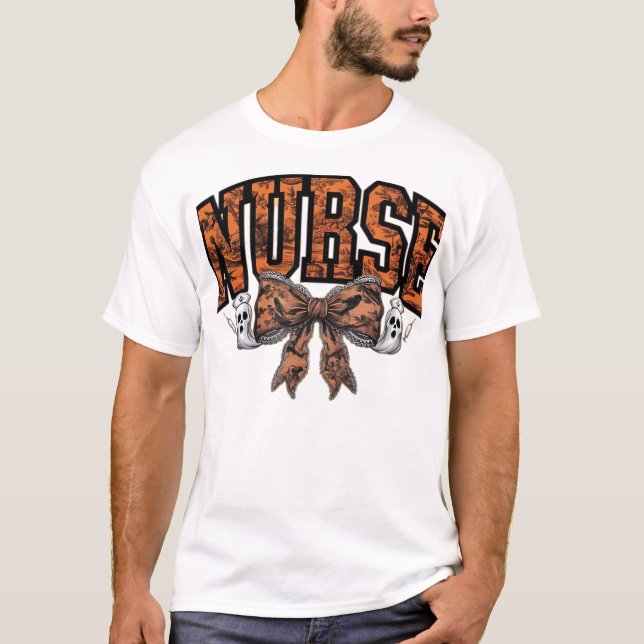 Halloween Sjuksköterska Coquette Bow Kuslig Klassi T Shirt (Framsida)