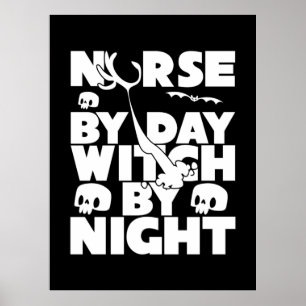 Halloween-sjuksköterska efter dagsljus efter natt poster