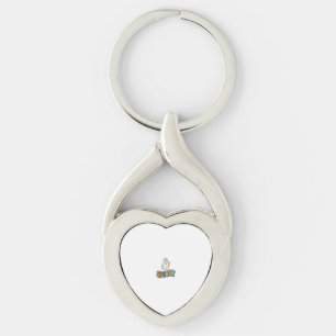 Halloween Sjuksköterska Kuslig Spöke Retro Rolig_1 Twisted Heart Silverfärgad Nyckelring