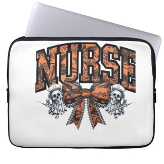 Halloween Sjuksköterska Läskig Coquette Bow Klassi Laptop Fodral