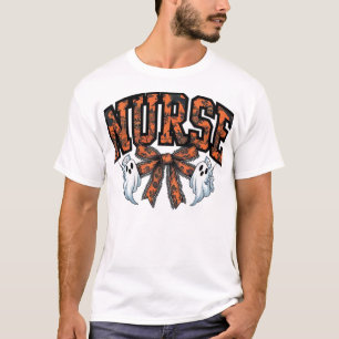 Halloween Sjuksköterska Läskig Coquette Bow Klassi T Shirt
